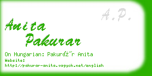 anita pakurar business card